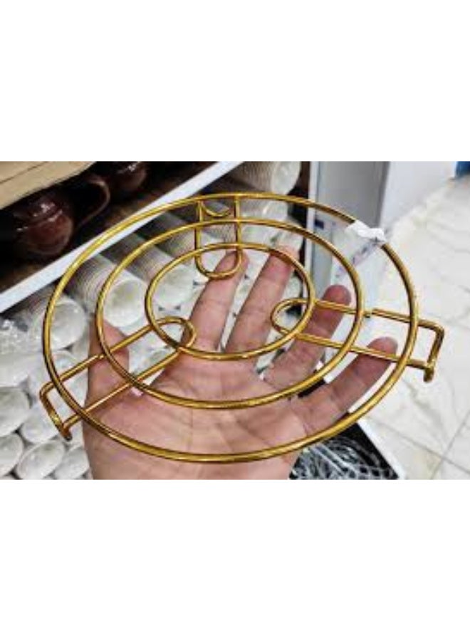 حامل أواني ساخنة ستانلس ستيل - تصميم دائري أنيق  ذهبي - Image 1