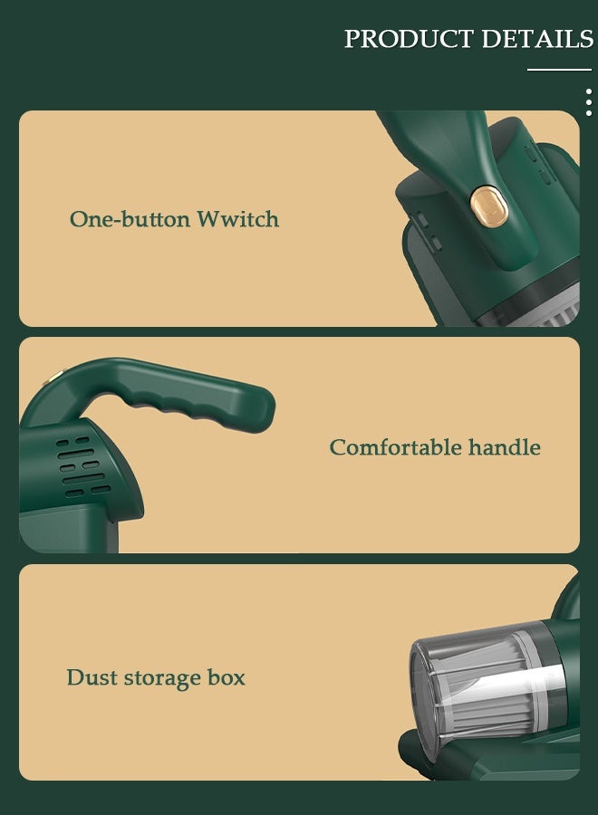 DUNISO مكنسة كهربائية للمراتب، محمولة بالأشعة فوق البنفسجية، أداة إزالة العث، أداة إزالة العث اللاسلكية، آلة تنظيف للوسائد، ملاءات المراتب، الأرائك، الألعاب القطيفة، وأسطح القماش الأخرى - Image 2