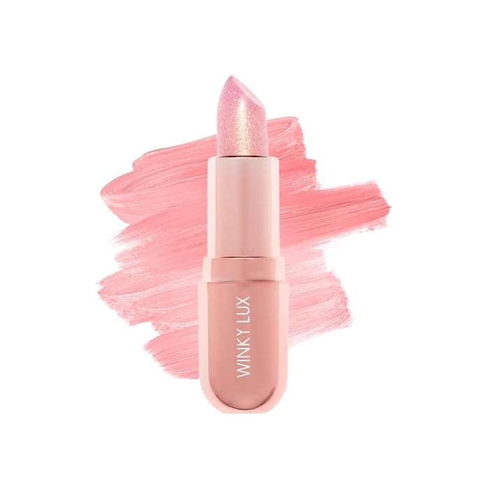 Winky Lux Rosé Glimmer Balm -Hydrating ph Lip Balm, Natural Pink Tint with pH Color Changing, Moisturize & Soften Lips While Leaving Sheer Pink Tint, with Vanilla Scent