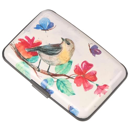 BOHONG RFID Credit Card Holder Mini Aluminum Card Wallet RFID Blocking Slim Metal Hard Card Case Business Cards Holder ID Case for Women Men-Flower - Image 4