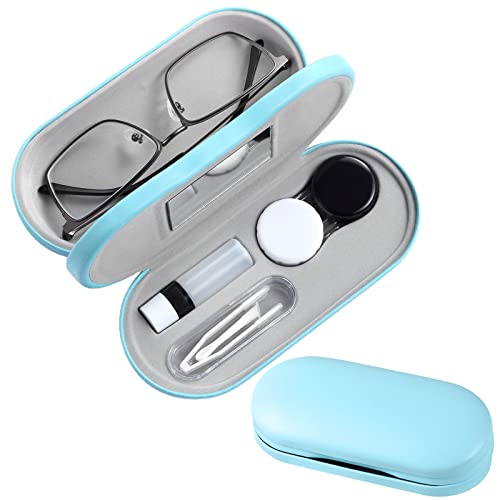 AITIME 2 in 1 Double Sided Portable Contact Lens and Eyeglasses Case - Marbling, Multifunction, Durable, Compact, Portable Storage Kit - Image 1