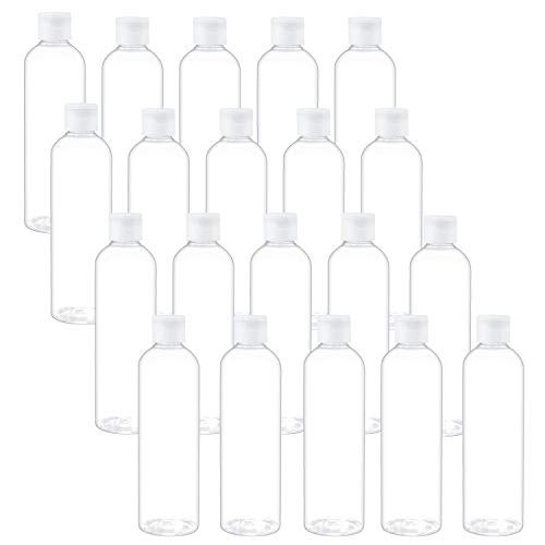 TRENDBOX 8oz/250ml Clear Bottles with Flip Cap Lid BPA-Free Travel Containers For Shampoos,Lotions and Massage Oils - 20 Pack - Image 1