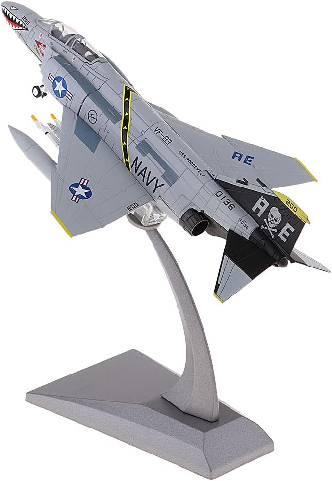 كلاراكو نموذج طائرة مقاتلة عسكرية من طراز F4 Phantom Fighter بمقياس 1/100، نموذج طائرة قتالية مصبوبة، للعرض على حامل، للمنزل، أو رف الكتب، أو ديكورات سطح المكتب - Image 5