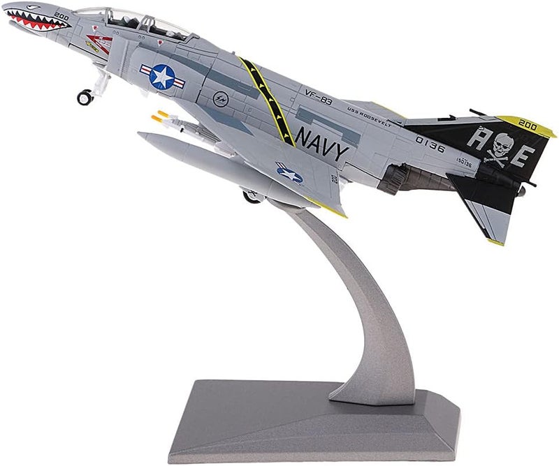 كلاراكو نموذج طائرة مقاتلة عسكرية من طراز F4 Phantom Fighter بمقياس 1/100، نموذج طائرة قتالية مصبوبة، للعرض على حامل، للمنزل، أو رف الكتب، أو ديكورات سطح المكتب - Image 3