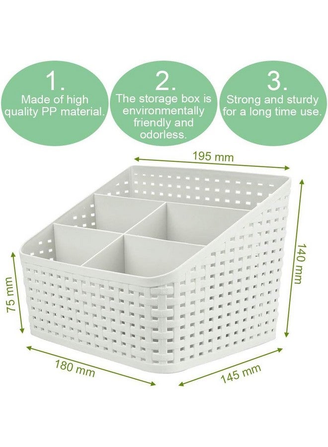 PUTHAK Storage Basket, Plastic Storage Basket for Office, Home Kitchen, Office, Dressing Table, Cosmetics, Bathroom, Grey - Image 4