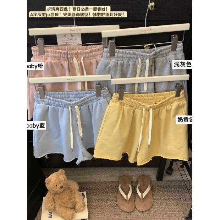 [Factory ] Summer Loose Slimming Joker Wide Leg Pants Triple Pants Hanging Drawstring Casual Shorts Children - Image 1