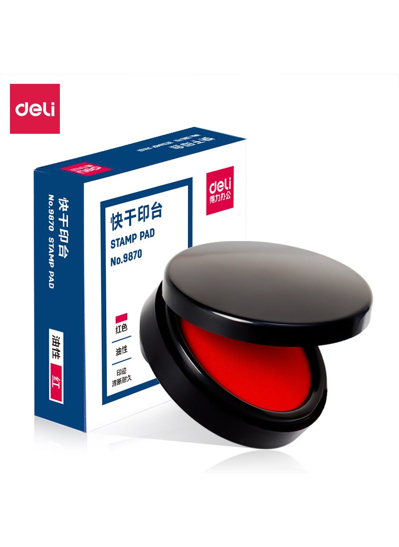 Generic Deli 9868Phi70mm Round Financial Accounting Quick Drying Stamping Mud Red For Office Use Special Purpose Fast Drying Ink Red φ95 Large 