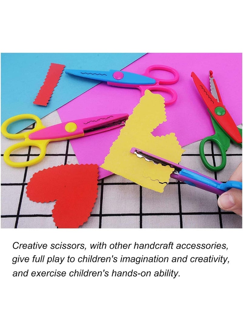 Mitoy 6 PCS Craft Scissors Set Colorful, Paper Edger Scissors Serrated Scissors for Kids, Students, Teachers, DIY Photos, Crafts, Art Projects, Scrapbooking - Image 3