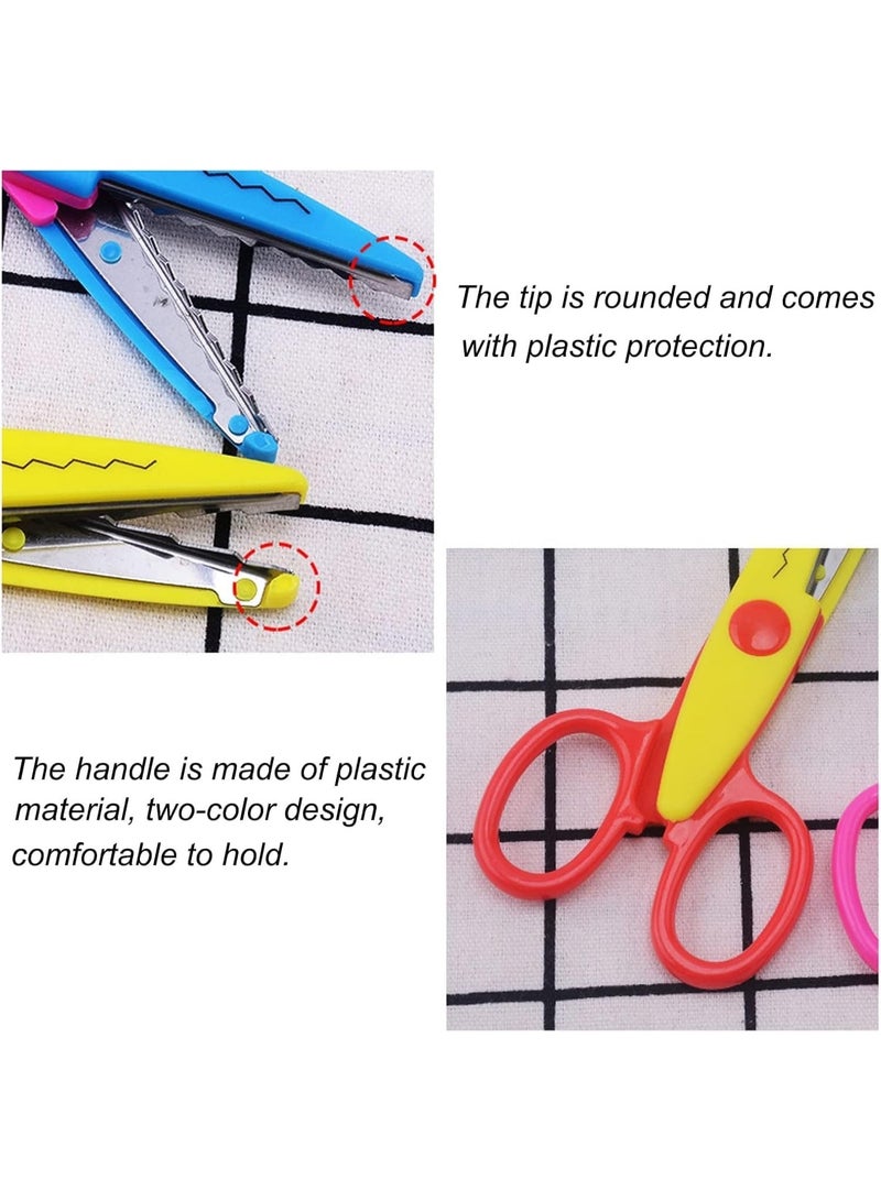 Mitoy 6 PCS Craft Scissors Set Colorful, Paper Edger Scissors Serrated Scissors for Kids, Students, Teachers, DIY Photos, Crafts, Art Projects, Scrapbooking - Image 4