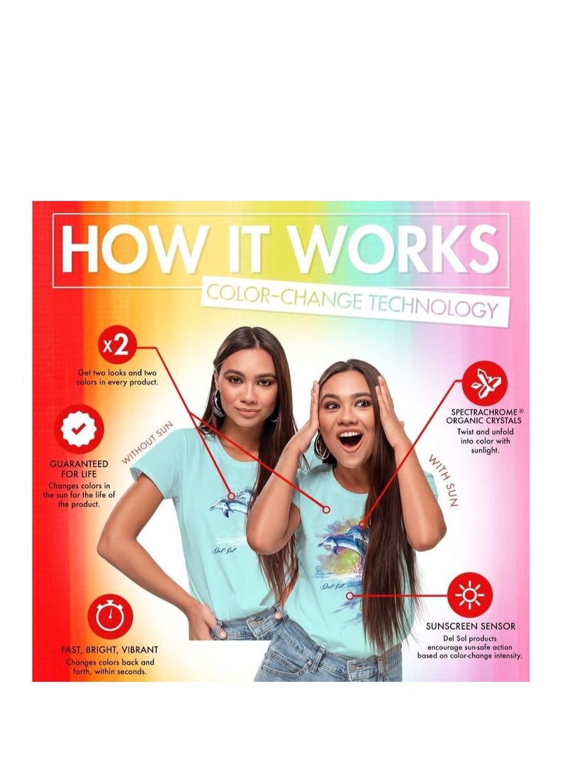 Del Sol Color Change Delsol  Color Change Girls' T-Shirt Sun Surf & Sand - Image 4