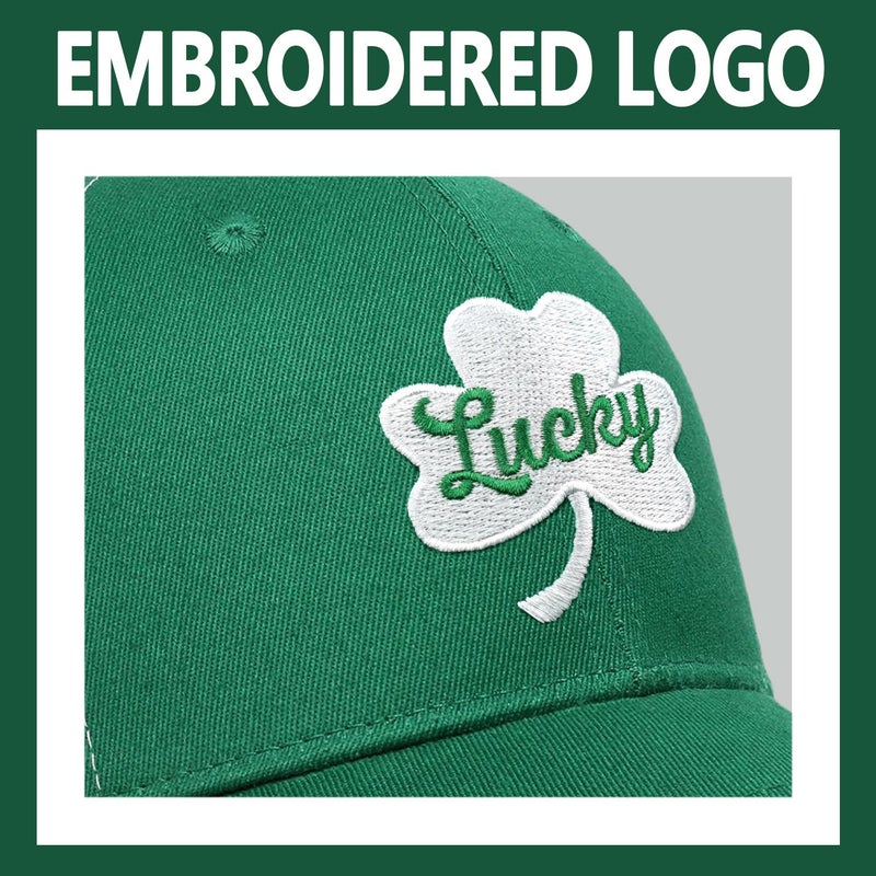 Kuyuayee St Patricks Day Embroidered Trucker Hat for Men and Women Saint Pattys Shamrock Adjustable Washable Baseball Cap Gifts - Image 3