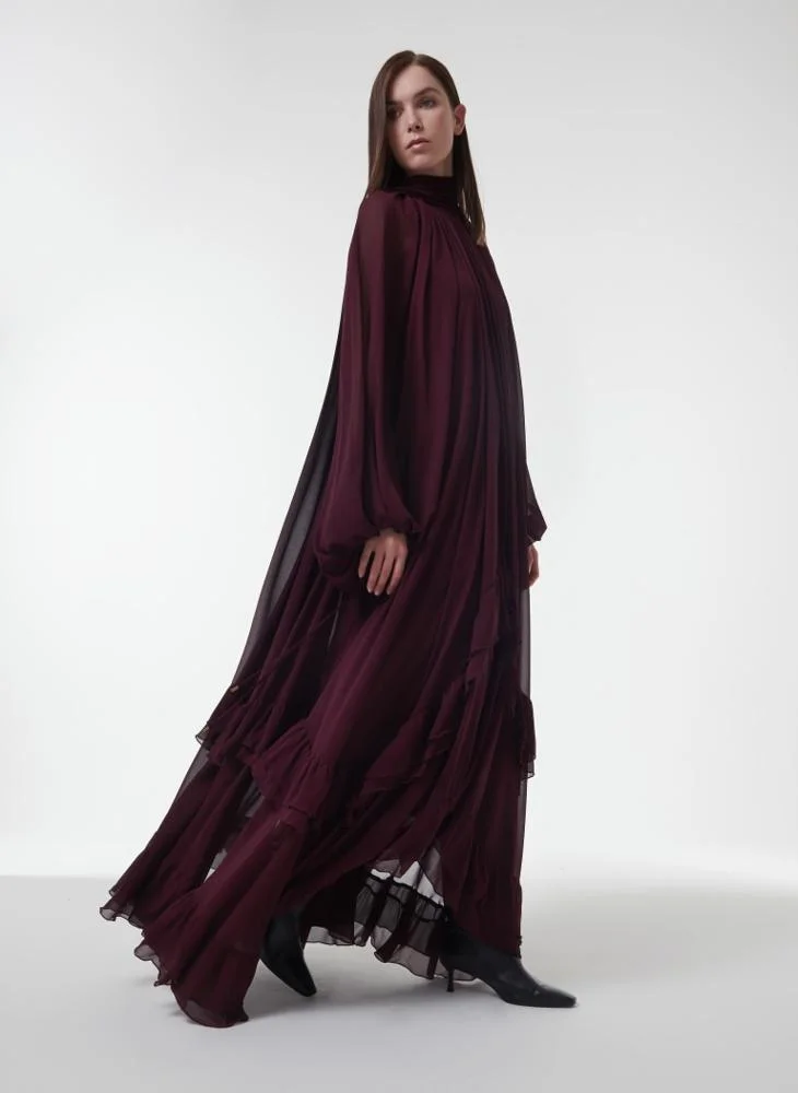 Leem Balloon Sleeve Frill Detail Kaftan