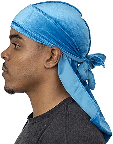 Veeta Superior Velvet Durag - Soft for Men & Women, Long Double Wide Straps, Silky Liner, Triple Stitched - Image 1