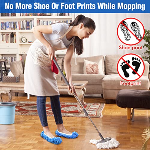 AIFUSI 10Pcs Mop Slippers for Floor Cleaning Washable Shoes Cover Soft Microfiber Dust Mops Mop Socks Reusable for Women Men Kids Foot Dust Hair Cleaners Sweeping House Office Bathroom Kitchen - Image 3
