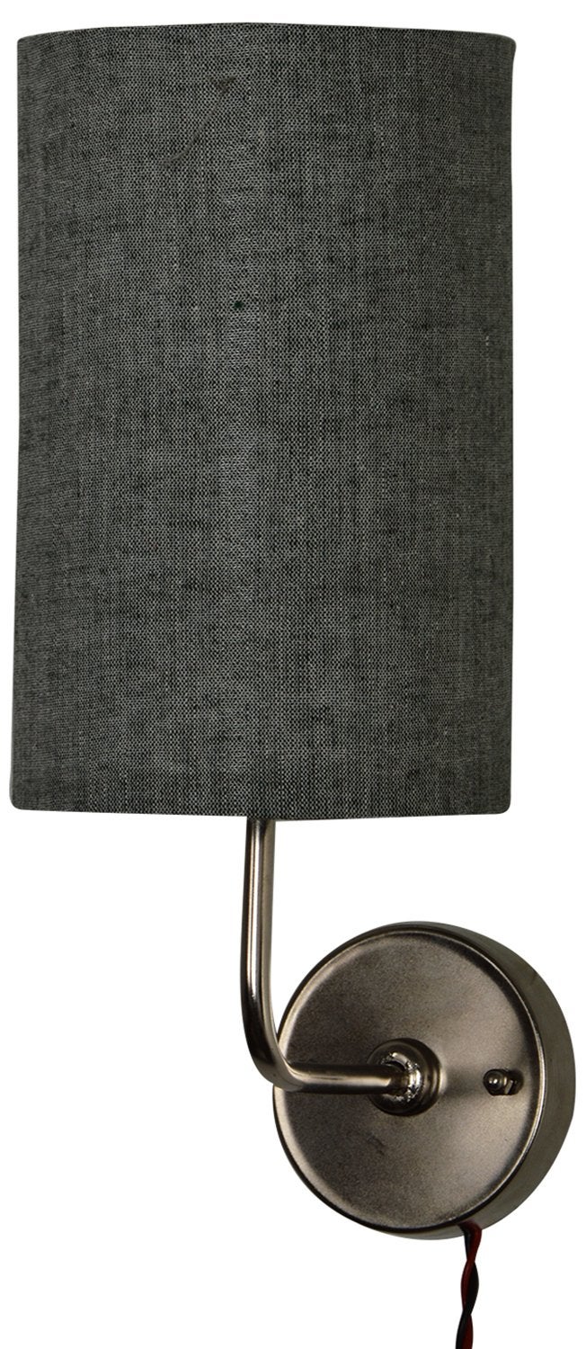 Craftter Round Wall Lamp with Grey Fabric Shade Decorative Light for Home, Bedroom, Hotel, Farmhouse | 9x6 Inch | B22 Holder | Supports Up to 40W Bulb - Image 4