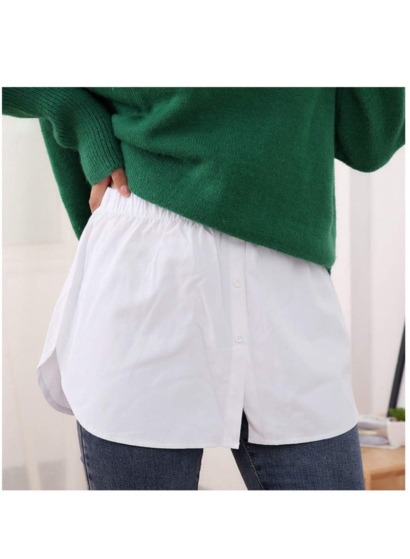 KASTWAVE 1Pc Woman Simple Fashion Skirt Fake Shirt Fleece for Casual Clothes White - Image 2