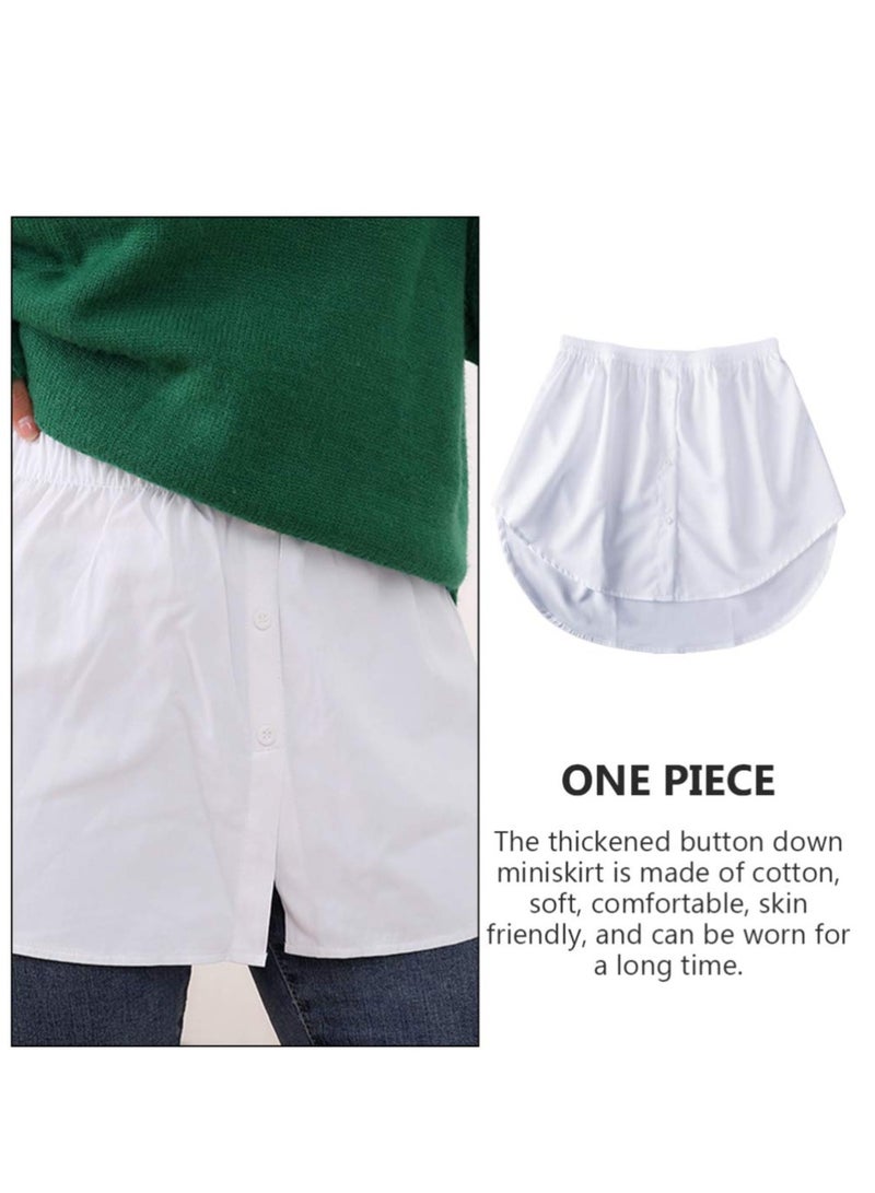 KASTWAVE 1Pc Woman Simple Fashion Skirt Fake Shirt Fleece for Casual Clothes White - Image 3