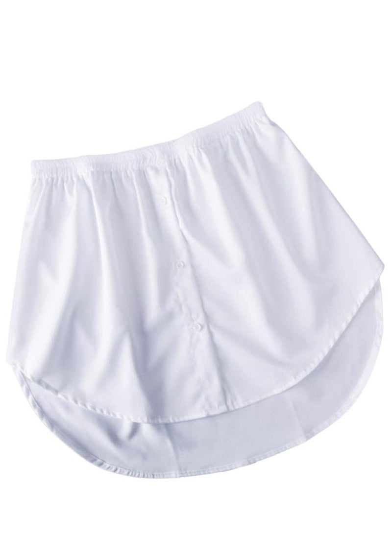 KASTWAVE 1Pc Woman Simple Fashion Skirt Fake Shirt Fleece for Casual Clothes White - Image 1