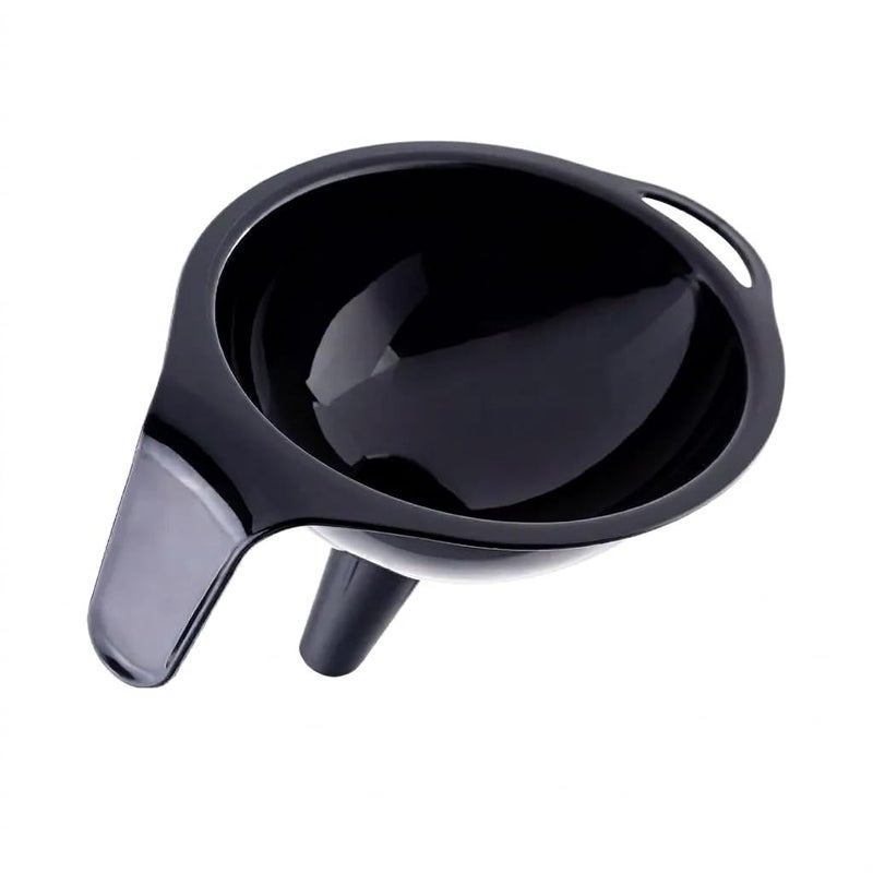 Plastic Oval Oil Funnel, 300 ml, BPA Free, Ergonomic Handle and Tapered Throat for Flow Control single color (black) - Image 1