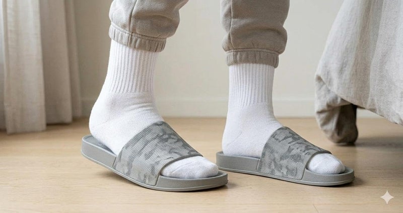 Medical Grey Slippers - Map Design - Comfortable Design - Lightweight Sole - Waterproof Rubber Material - Slippers for Men, Youth and Kids - Perfect for Home, Beach and Street 41-40 - Image 3