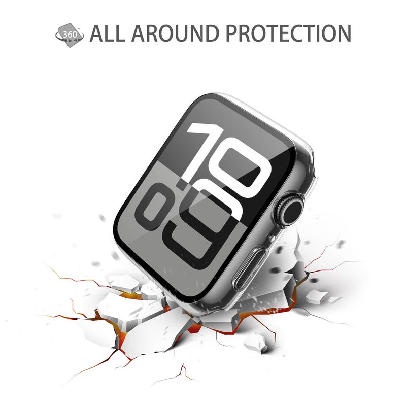 Misxi 2 Pack Tempered Glass Case Compatible for Apple Watch Series 11 (2025) Series 10 46mm, Hard PC Screen Protector Protection Ultra-Thin Lightweight Scratch-Resistant Cover for iWatch, Transparent - Image 4