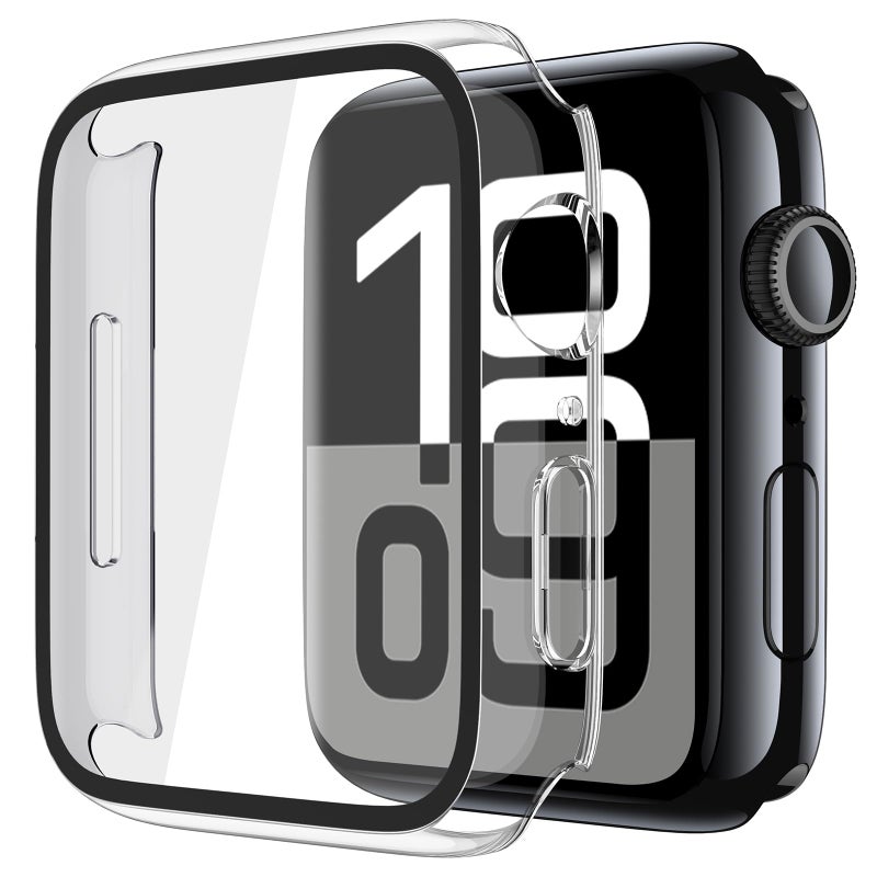Misxi 2 Pack Tempered Glass Case Compatible for Apple Watch Series 11 (2025) Series 10 46mm, Hard PC Screen Protector Protection Ultra-Thin Lightweight Scratch-Resistant Cover for iWatch, Transparent - Image 1
