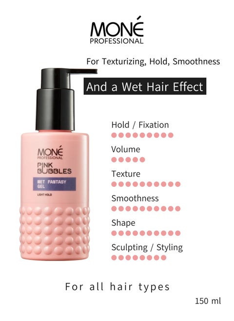 Wet Fantasy Gel - Hair Texturizing Gel For Smooth Styles, Texture, Buns, Wet Effect, Curls (After Using A Styler), Curly Hair Styling, Lazy Surf-style Waves, Glossy Finish, Perfumed With Velvet Scent, 150ml