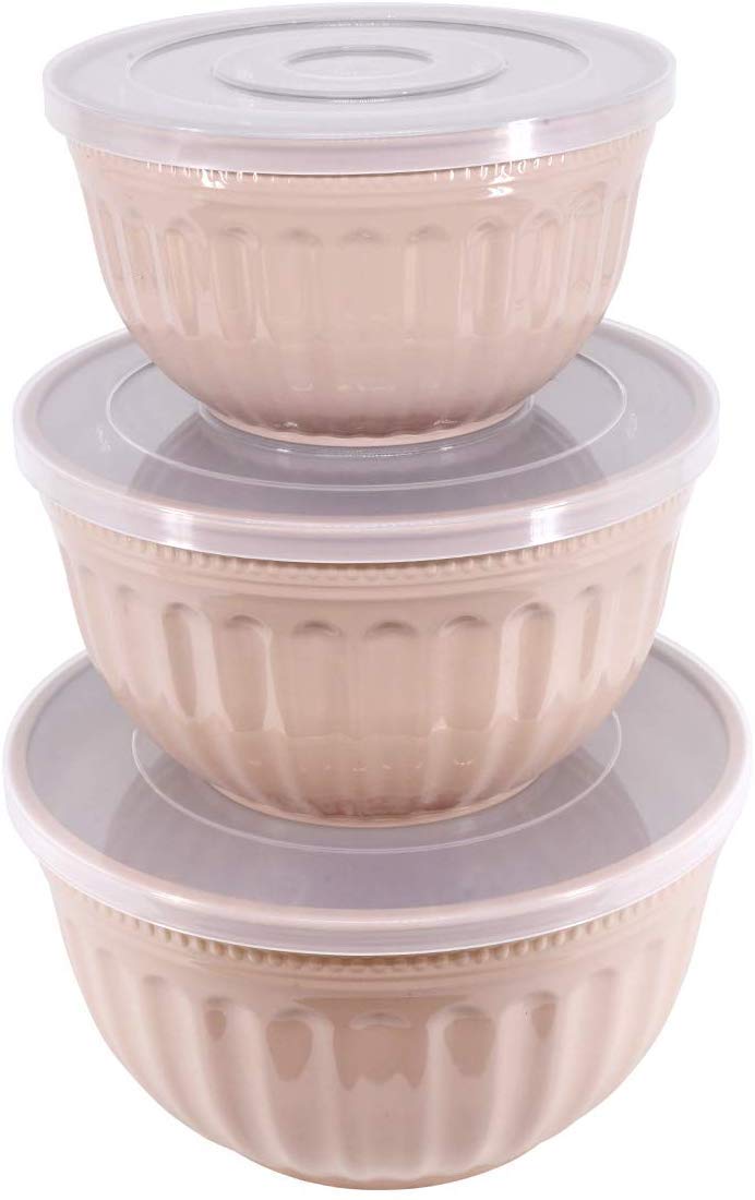 COSKIRA COSKIRA Salad Bowls Mixing Bowl with Lids Set Salad Lunch Container Divided Tray with Dressing Dabba - Image 1