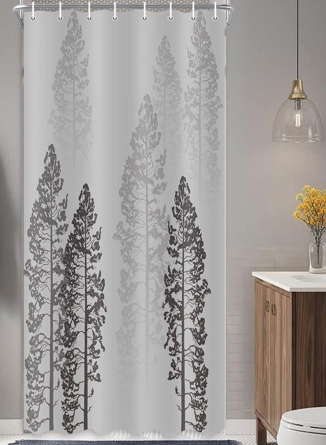 JAWO Forest RV Shower Curtain, Fog Woods Trees Landscape Fabric Shower Curtain for Campers Trailer Camping Bathroom 47 X 64 Inches, Gray - Image 3