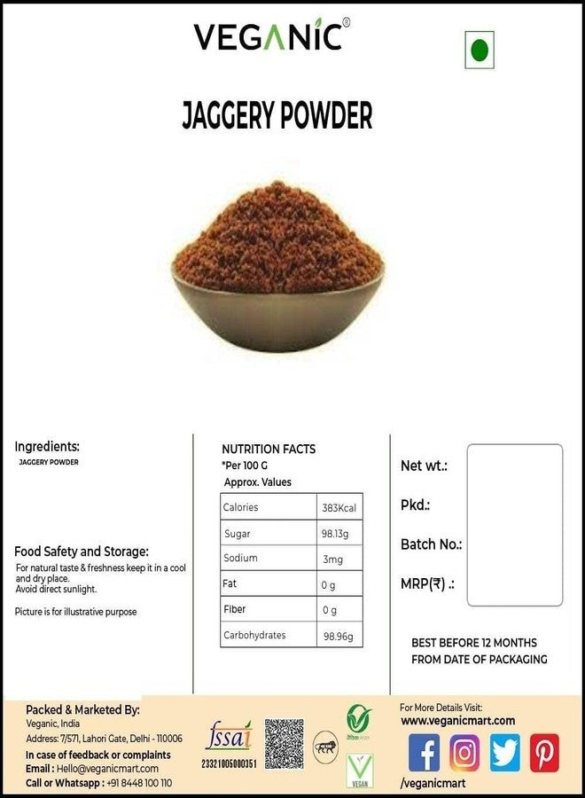 Veganic Organic Jaggery Powder | Gur/Shakkar Powder | Substitute for Sugar (400 g) - Image 5