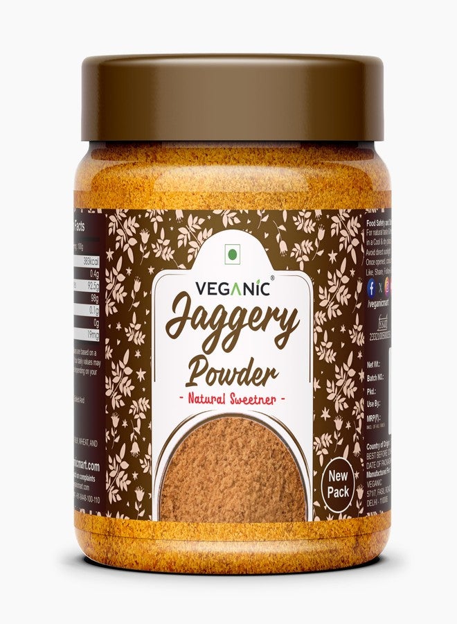 Veganic Organic Jaggery Powder | Gur/Shakkar Powder | Substitute for Sugar (400 g) - Image 1