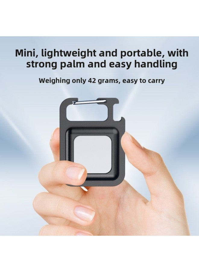 Generic Keychain Light Led Safety Warning Light Rechargeable Portable Emergency Portable Light Outdoor Strong Magnetic Small Lamps-Color:Symphony Metal Buckle  - Image 2