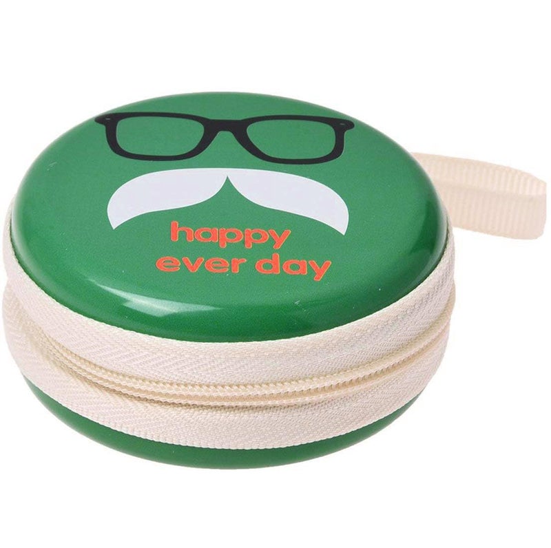 Stealodeal Round Aluminium Zipper Headphone Case MD-1 (Green) (All Earphones) - Image 4