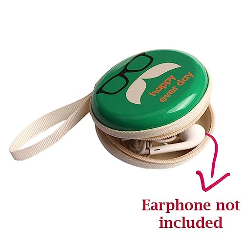 Stealodeal Round Aluminium Zipper Headphone Case MD-1 (Green) (All Earphones) - Image 3