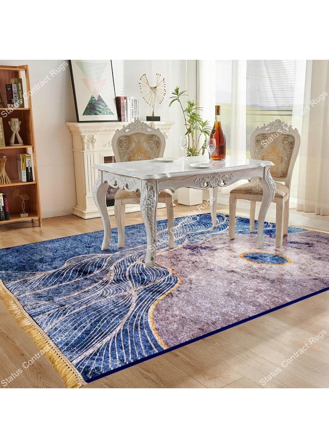 Status سجاد لغرفة المعيشة (3 قدم × 5 قدم) سجادة مطبوعة | قاعدة مضادة للانزلاق | مخمل جليدي | متعدد الألوان | مستطيلة - Image 3