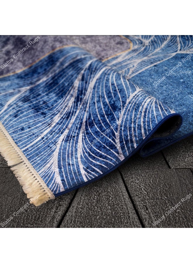 Status سجاد لغرفة المعيشة (3 قدم × 5 قدم) سجادة مطبوعة | قاعدة مضادة للانزلاق | مخمل جليدي | متعدد الألوان | مستطيلة - Image 4