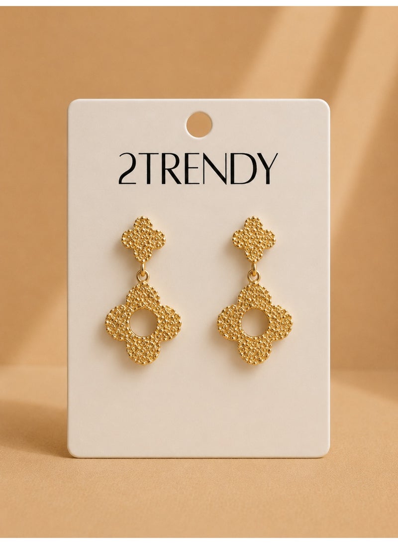 Gold-Tone Floral Drop Earrings for Women