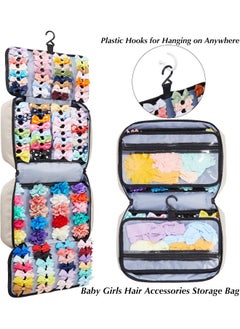 HUHYNN HUHYNN Hair Accessories Organizer for Girls, Hair Accessories Storage Bag, Hair Bow Storage Organizer for Girls with Multi-Compartments, Baby Hair Accessories Organizer for Travel  - Image 2