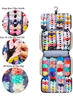 HUHYNN HUHYNN Hair Accessories Organizer for Girls, Hair Accessories Storage Bag, Hair Bow Storage Organizer for Girls with Multi-Compartments, Baby Hair Accessories Organizer for Travel  - Image 5