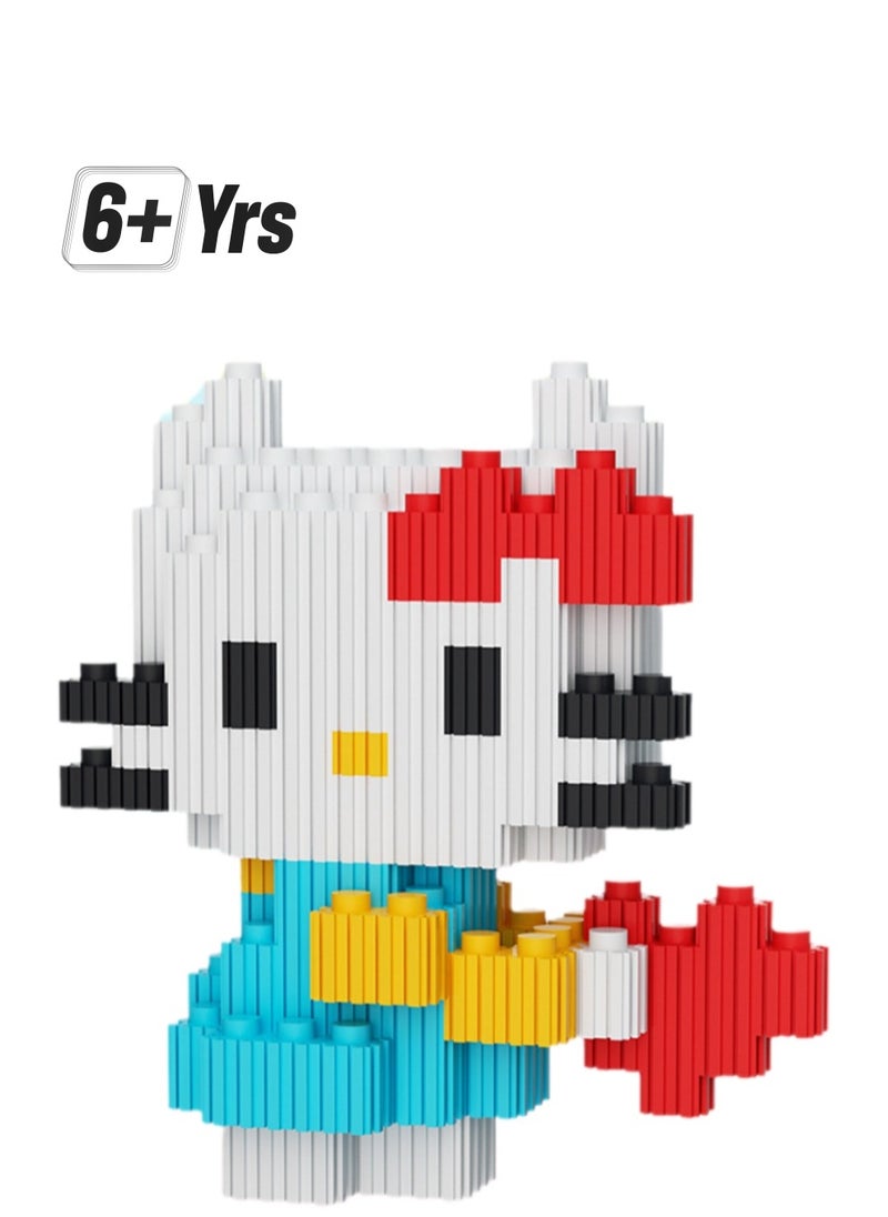Miniature Small Particle Puzzle Building Blocks Gift Children's Educational Toy Puzzle (Hug Love Kitten)  - Image 1