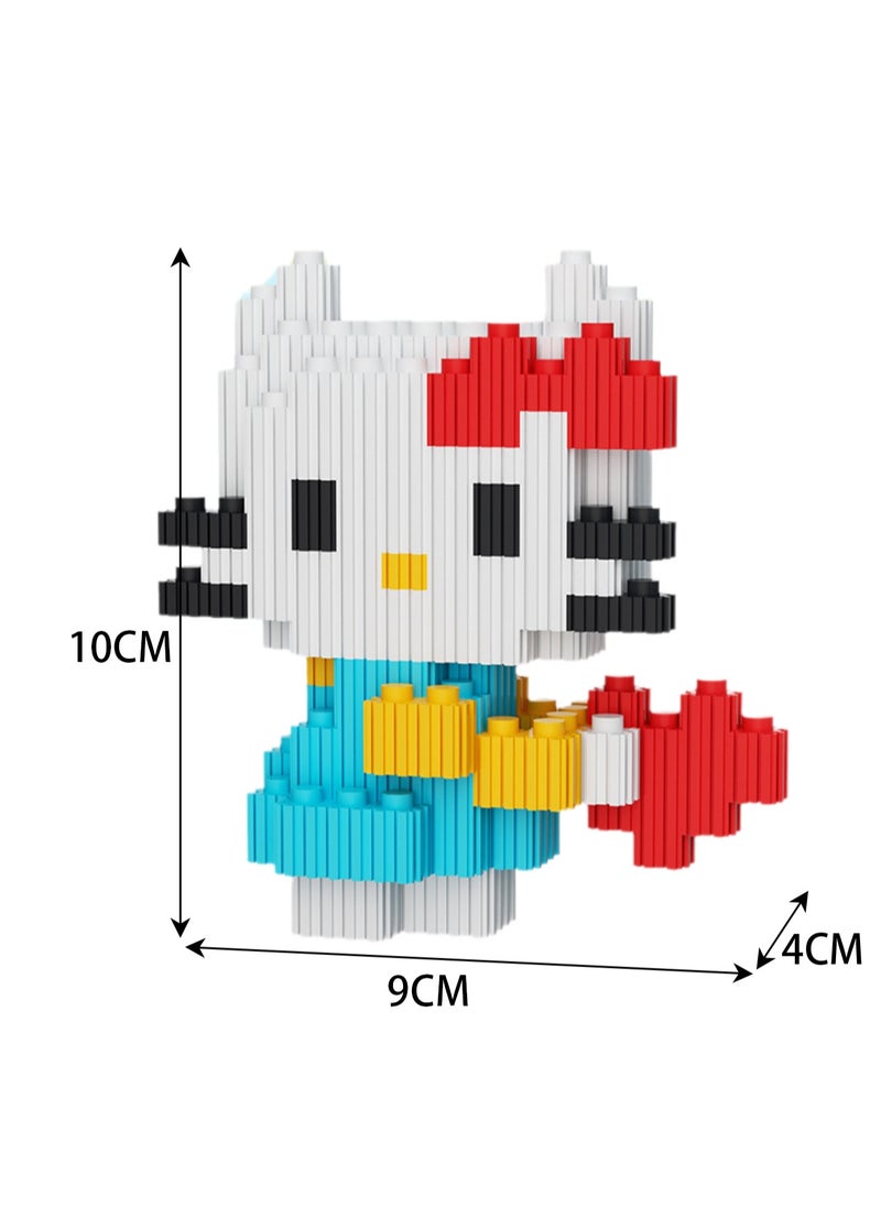 Miniature Small Particle Puzzle Building Blocks Gift Children's Educational Toy Puzzle (Hug Love Kitten)  - Image 2