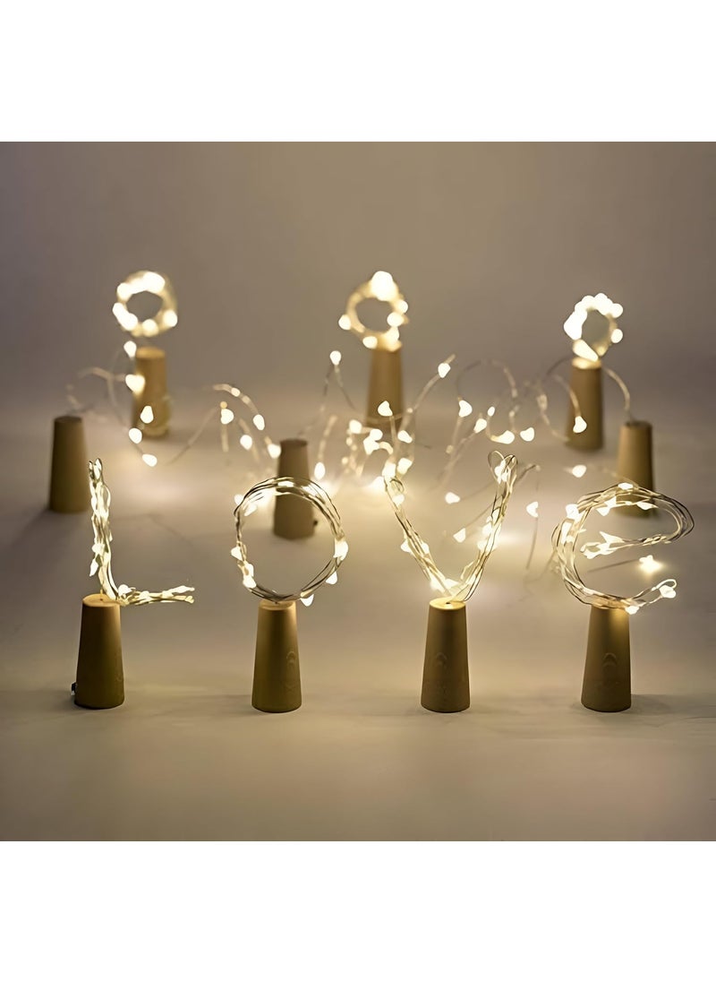 Generic Pack of 2 Golden LED String Lights Battery Operated Waterproof Bottle Fairy LED String  - Image 3