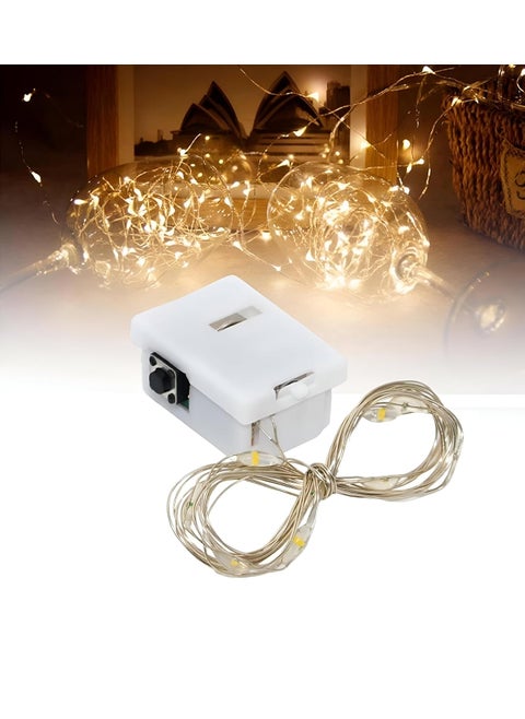 Pack of 2 Golden LED String Lights Battery Operated Waterproof Bottle Fairy LED String