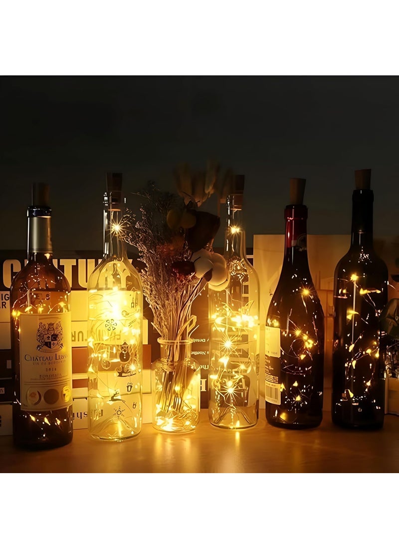 Generic Pack of 2 Golden LED String Lights Battery Operated Waterproof Bottle Fairy LED String  - Image 4