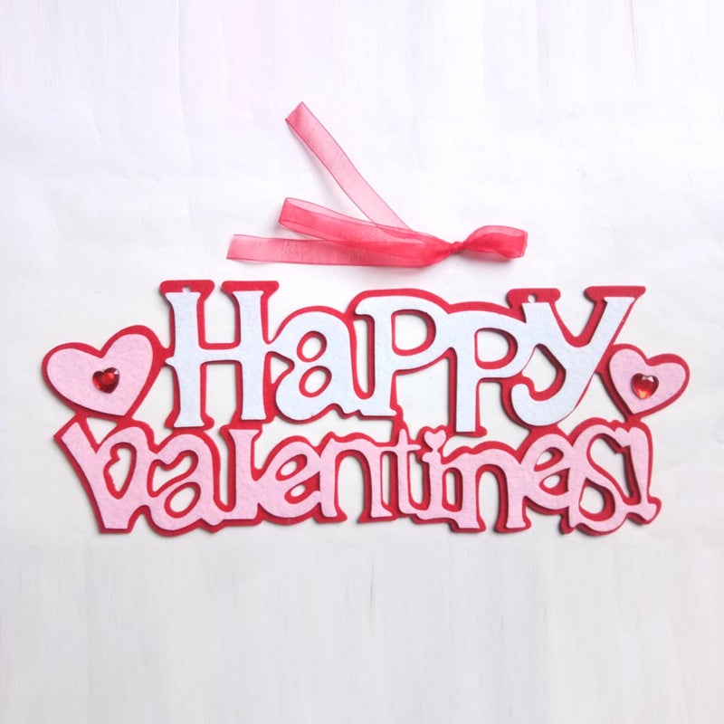 2pcs Happy Valentine's Day Pendant Beautiful Nonwovens Pendant Decor for Woman Lady Female - Image 5