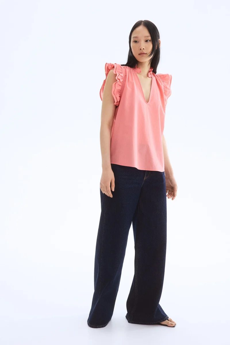 H&M Frill-trimmed blouse