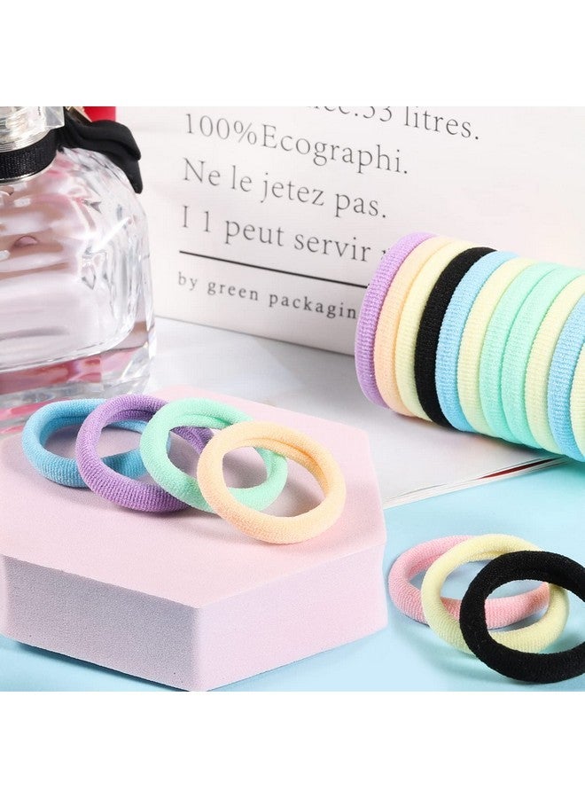 بينج شاو ماي 200 قطعة من ربطات شعر الأطفال، مقاس 1 بوصة بدون درزات للفتيات والأطفال، أربطة شعر متعددة الألوان والأسود مع حاملات ذيل حصان مرنة - Image 4