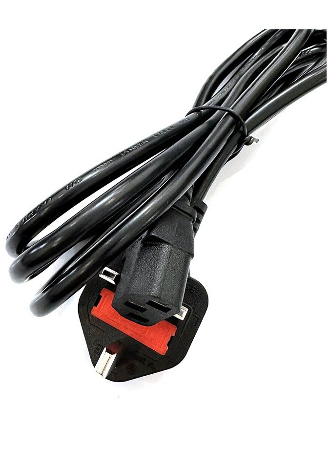 High-Quality UK 3-Pin Power Cable with Protection Fuse - 1.5m Length, Compatible with Computers, Printers, LCD Monitors, Gaming Laptops, and More - IEC C13 to UK Plug  - Image 2