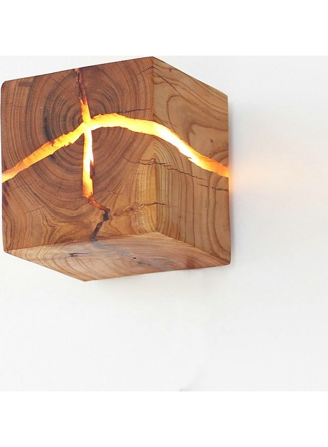 NIBEMINENT Creative Wooden Bedside Aisle Decorated Small Cracked Wall Light Brown - Image 3