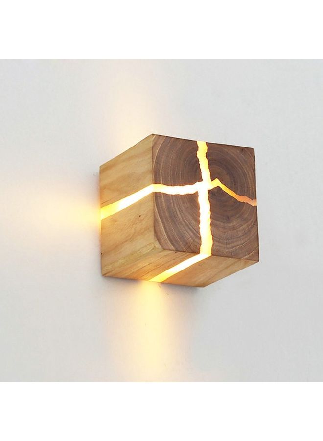 NIBEMINENT Creative Wooden Bedside Aisle Decorated Small Cracked Wall Light Brown - Image 2